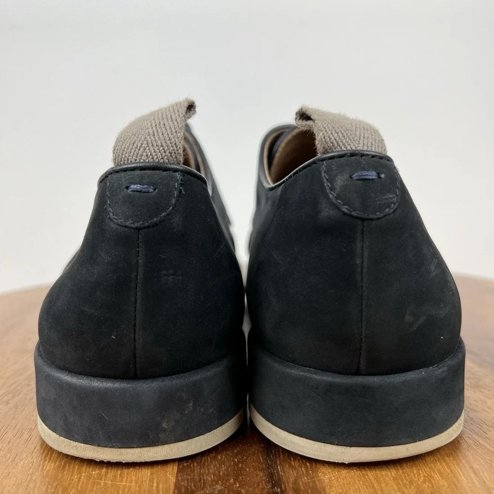 Mens John Varvatos USA Navy‎ Blue Suede Casual Lace Up Oxfords Shoes Size 9.5 M